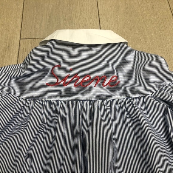 Sonia Rykiel Paris Girls Blue and White Striped Peter Pan Collar Dress Size 10 - Picture 6 of 8